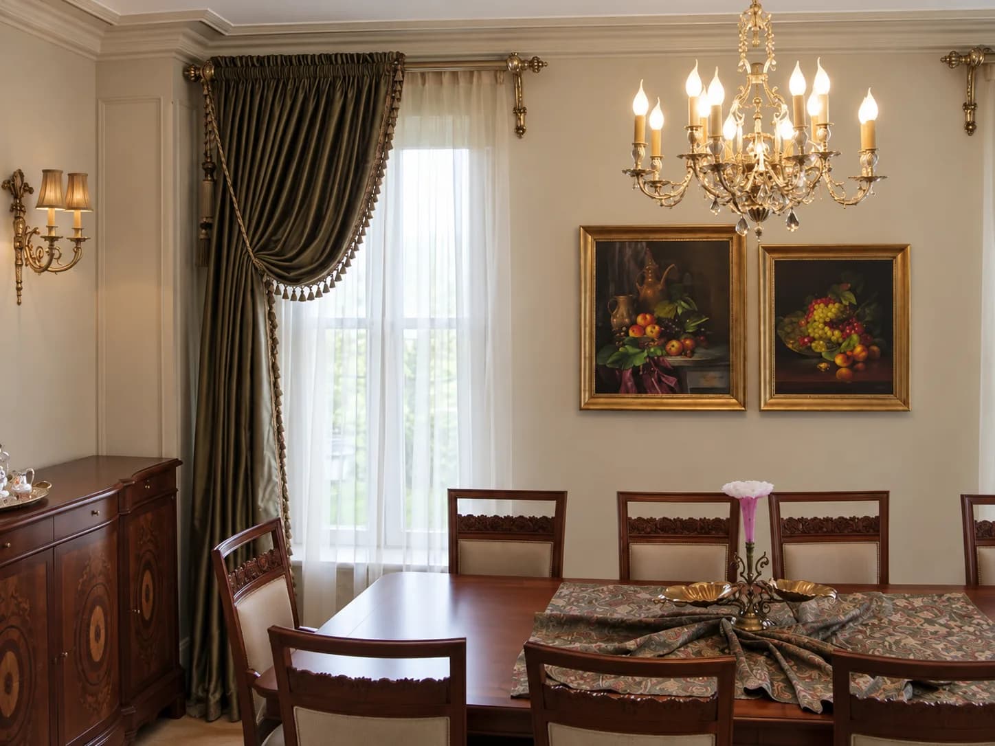 Villa Perde Özel Salon Keten Tül ve Fon Uygulaması
