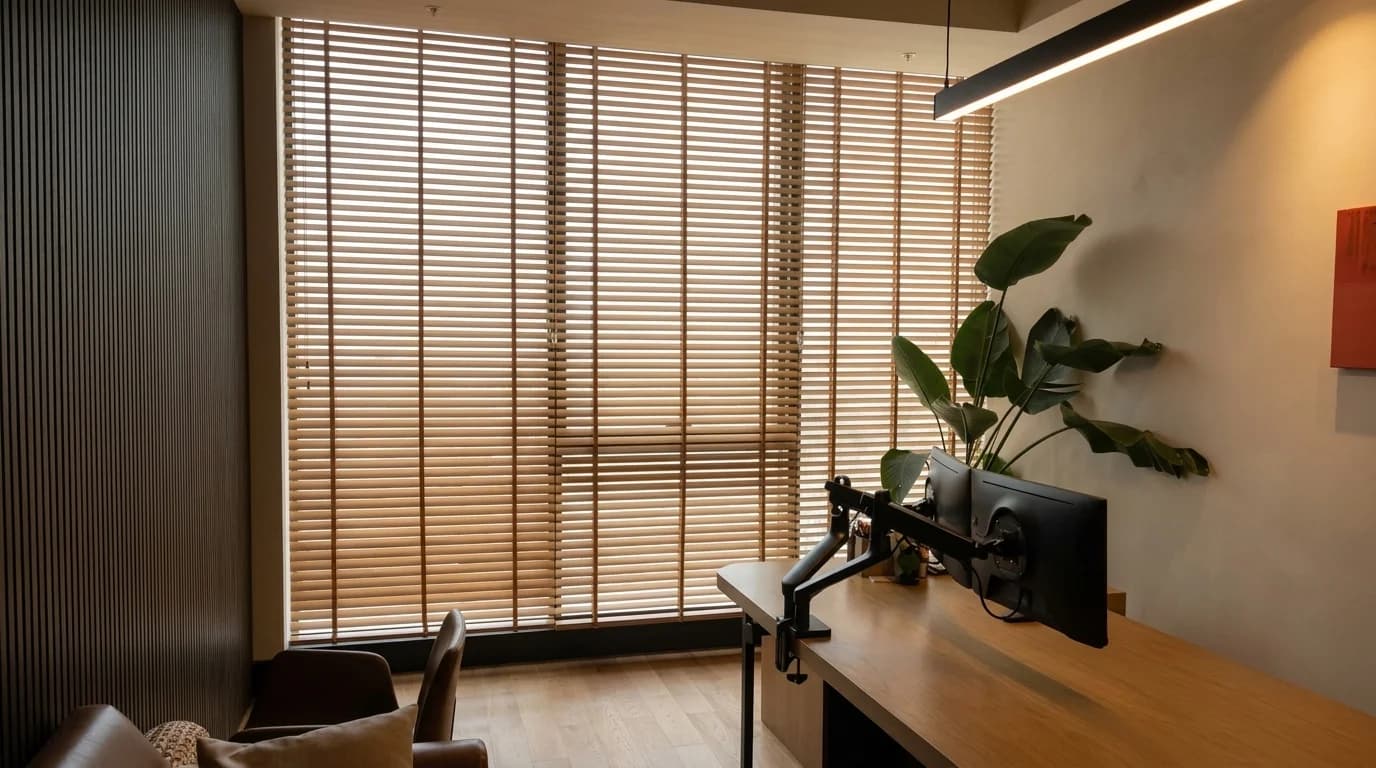 VP-JLZ-02 - Ofis İçin Ahşap Jaluzi Perde Sistemi